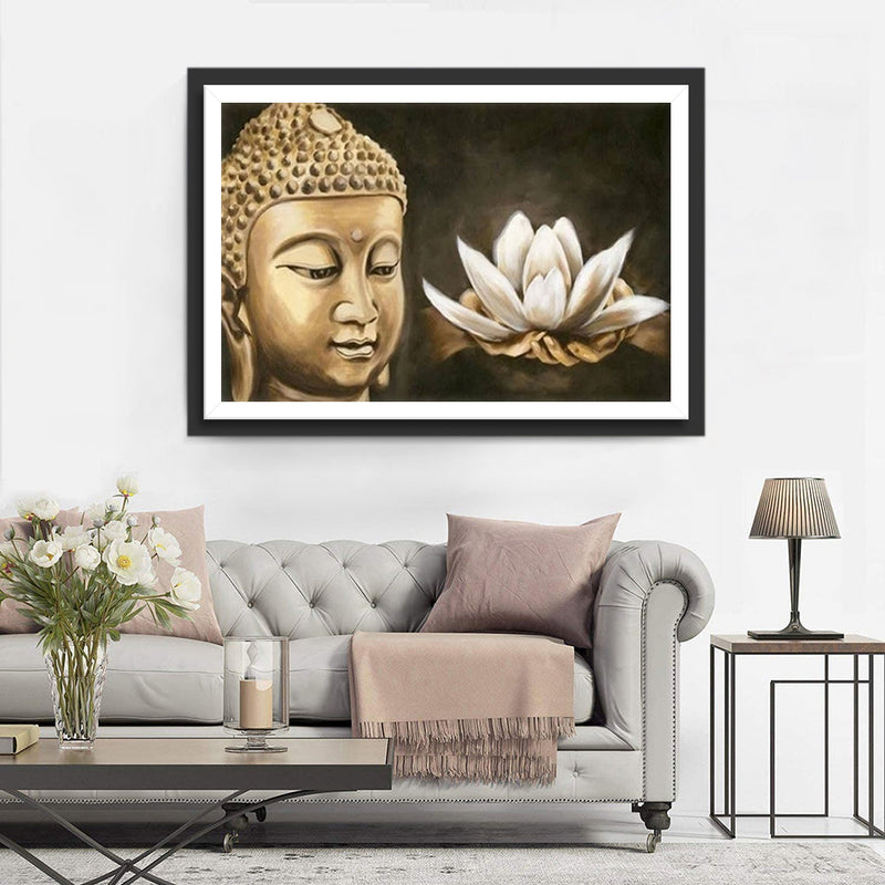 Lotus et Bouddha Broderie Diamant