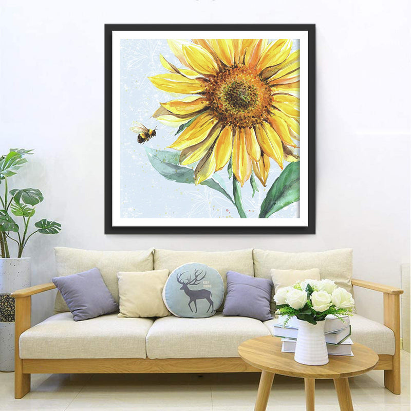 Tournesol et Abeille Broderie Diamant