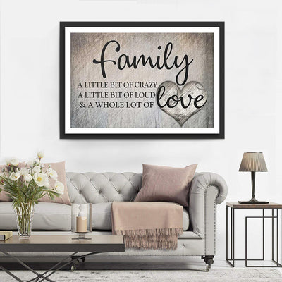 Texte Family et Amour Broderie Diamant