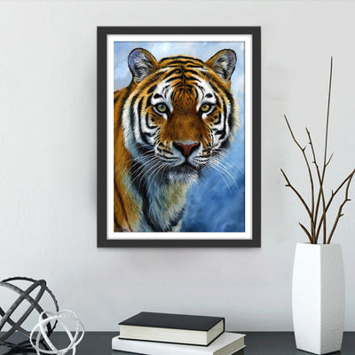 Tigre aux Yeux Vairons Broderie Diamant