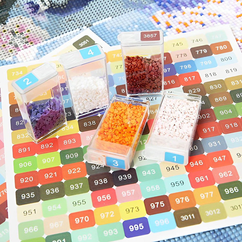 Autocollant de Carte de Numéro de Couleur DMC Rond/Carré