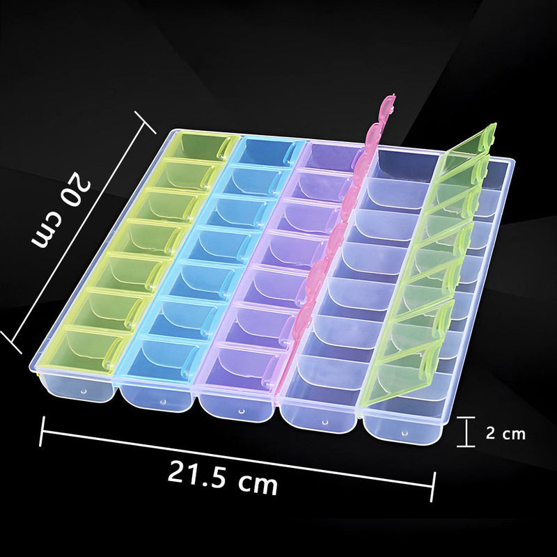 21/28/35 Compartiments Boîte de Tri Transparente et Colorée