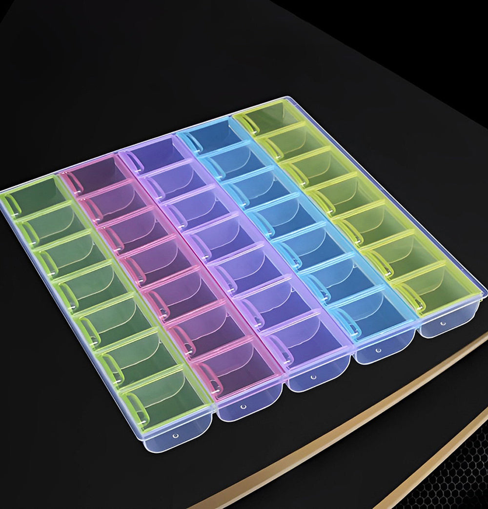 21/28/35 Compartiments Boîte de Tri Transparente et Colorée