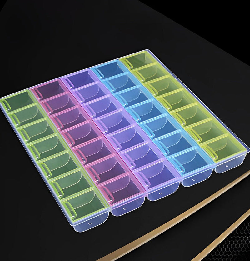 21/28/35 Compartiments Boîte de Tri Transparente et Colorée