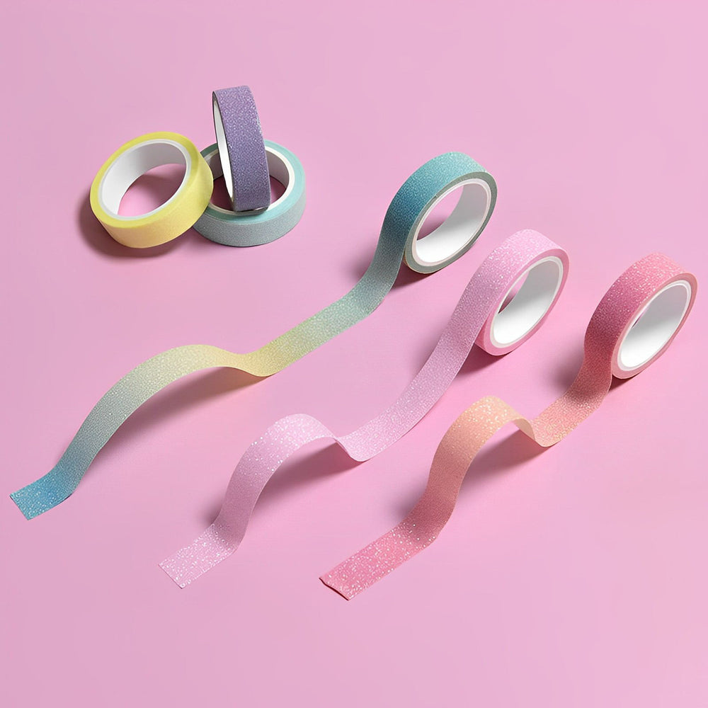 Broderie Peinture Diamant-6pcs 2m*1.2cm Washi Tape Ruban Adhesif Brillant à Paillettes