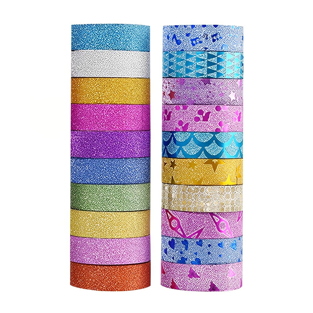 Broderie Peinture Diamant-10pcs 3m*1.5cm Washi Tape Ruban Adhesif Brillant à Paillettes