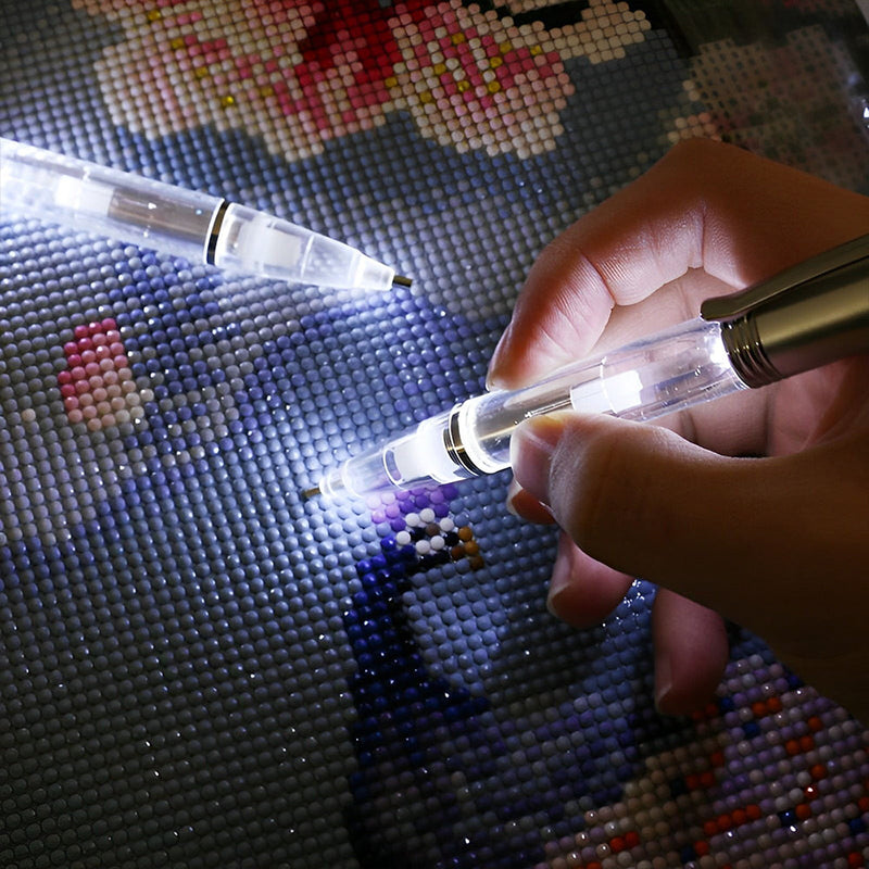 Broderie Peinture Diamant- Stylo de Perçage avec LED