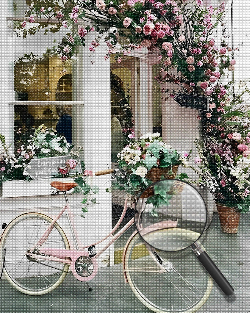 Vélo et des Fleurs Broderie Diamant