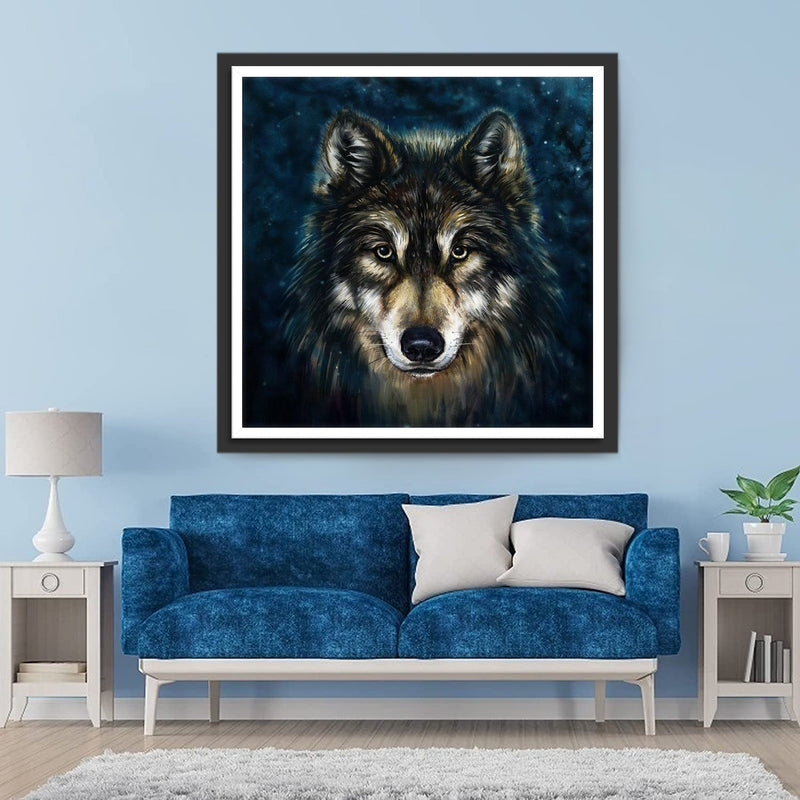 Loup Noir Broderie Diamant