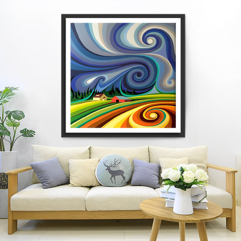 Abstraction Rurale Broderie Diamant