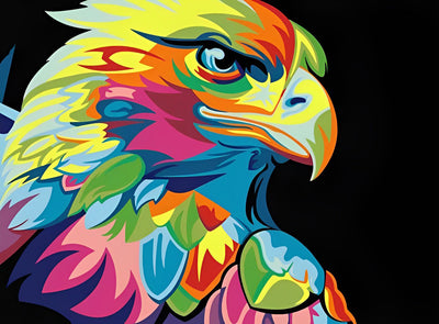 Aigle Coloré Broderie Diamant