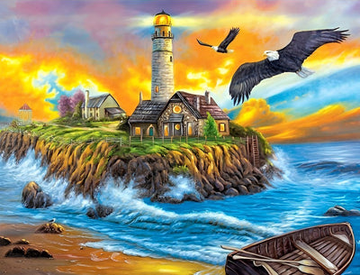 Aigles au Bord de la Mer Broderie Diamant