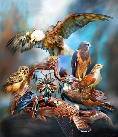 Aigles et Hiboux Broderie Diamant