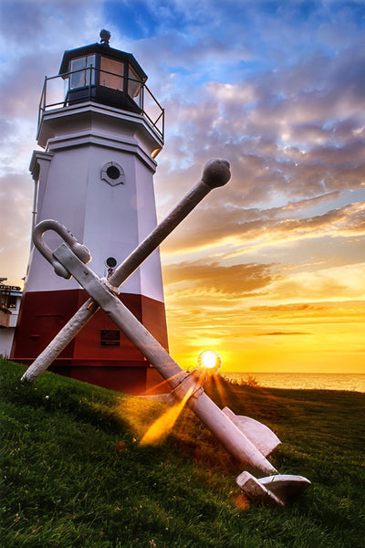 Ancre de Bateau et Phare Broderie Diamant