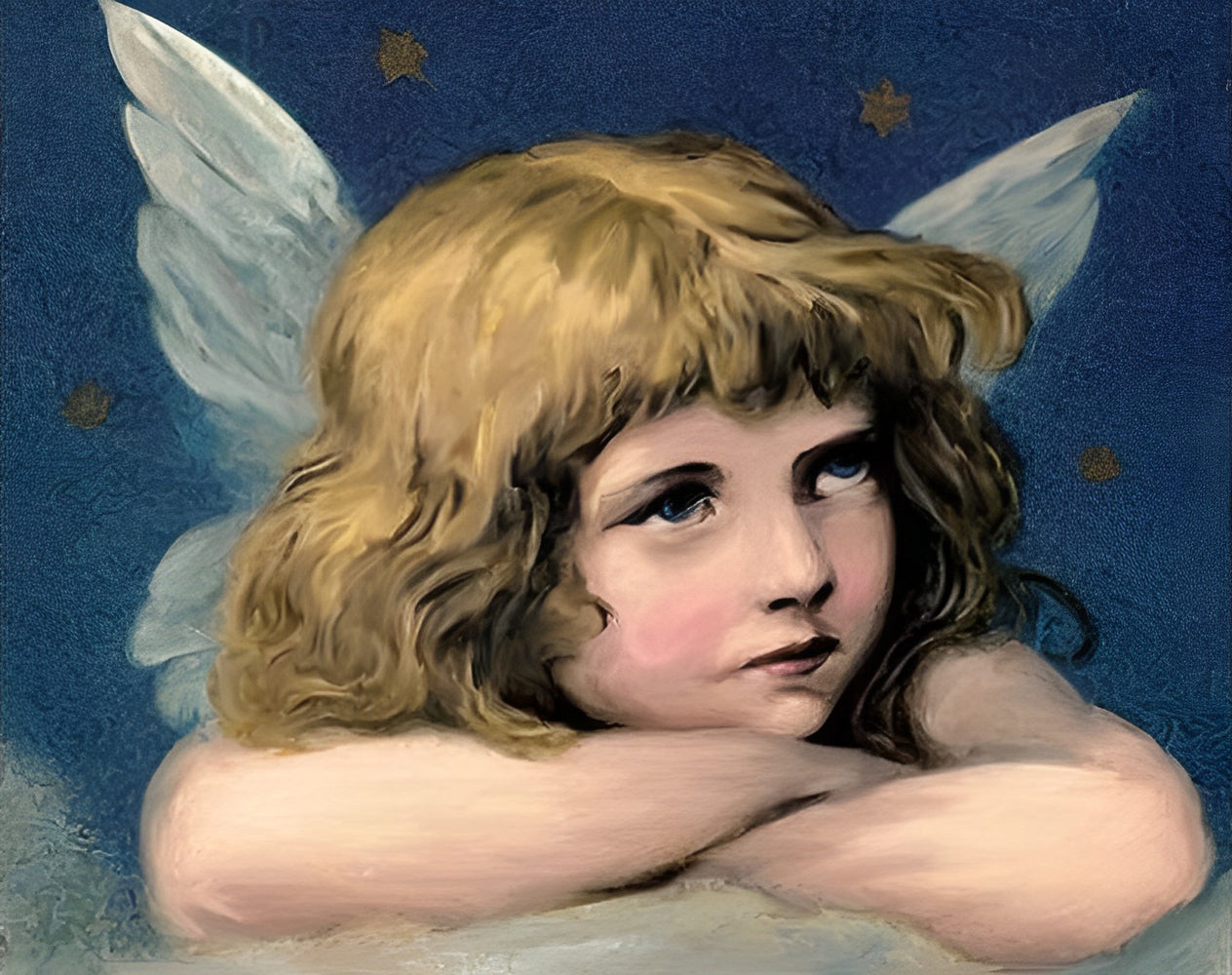 Ange aux Cheveux Blonds Broderie Diamant
