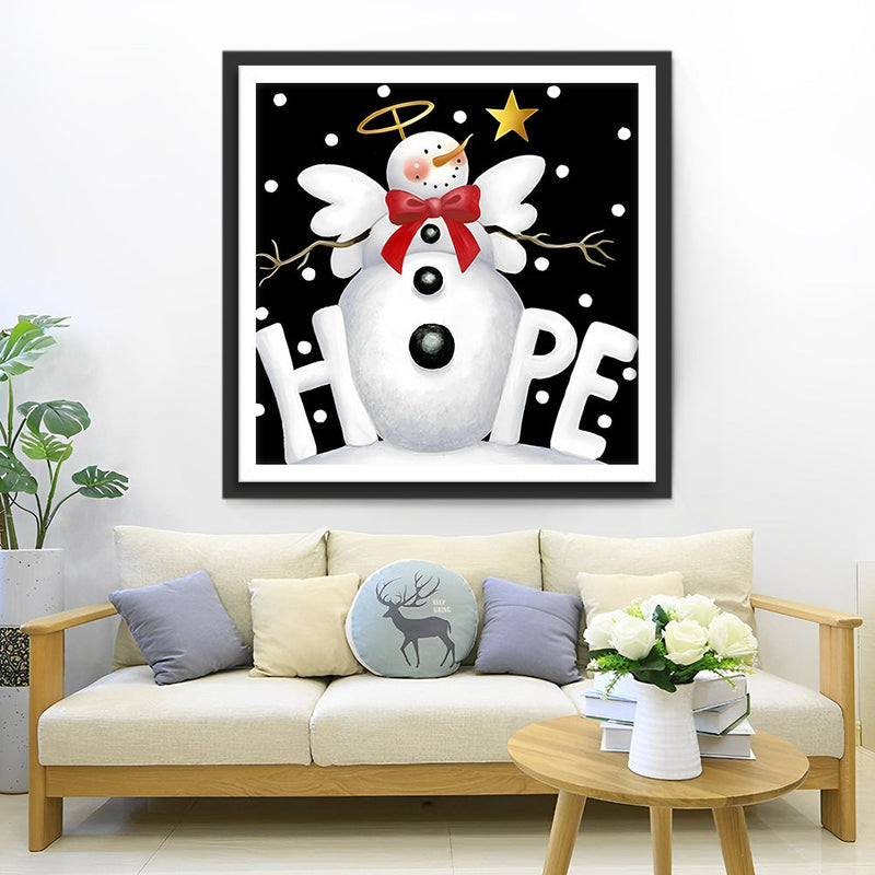 Ange Bonhomme de Neige Broderie Diamant
