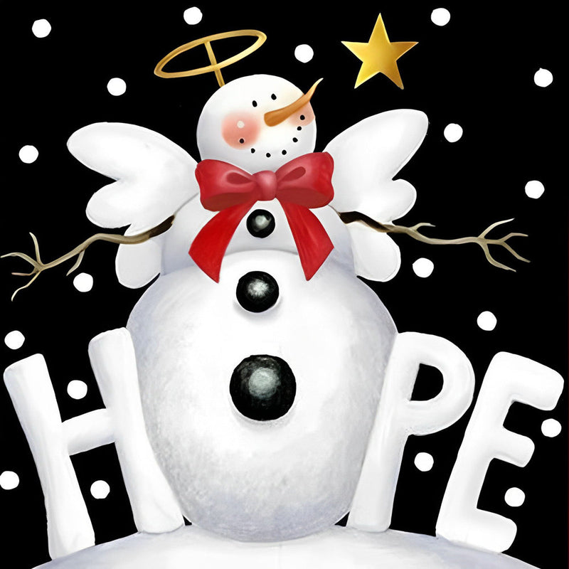 Ange Bonhomme de Neige Broderie Diamant