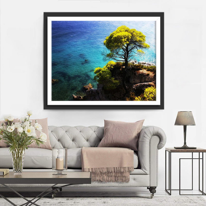Arbre au Bord de la Mer Broderie Diamant