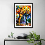 Arbre d'Automne et Lampadaire Broderie Diamant