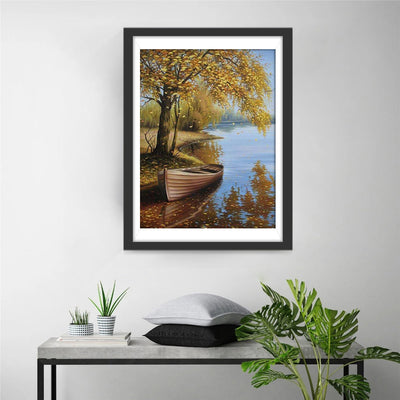 Arbre d'Hiver et Bateau en Bois Broderie Diamant