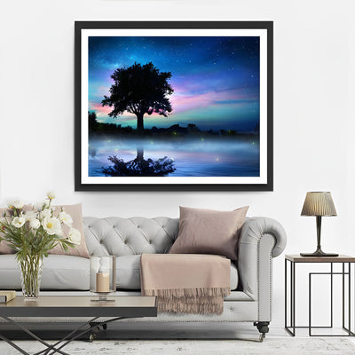 Arbre dans la Nuit Broderie Diamant