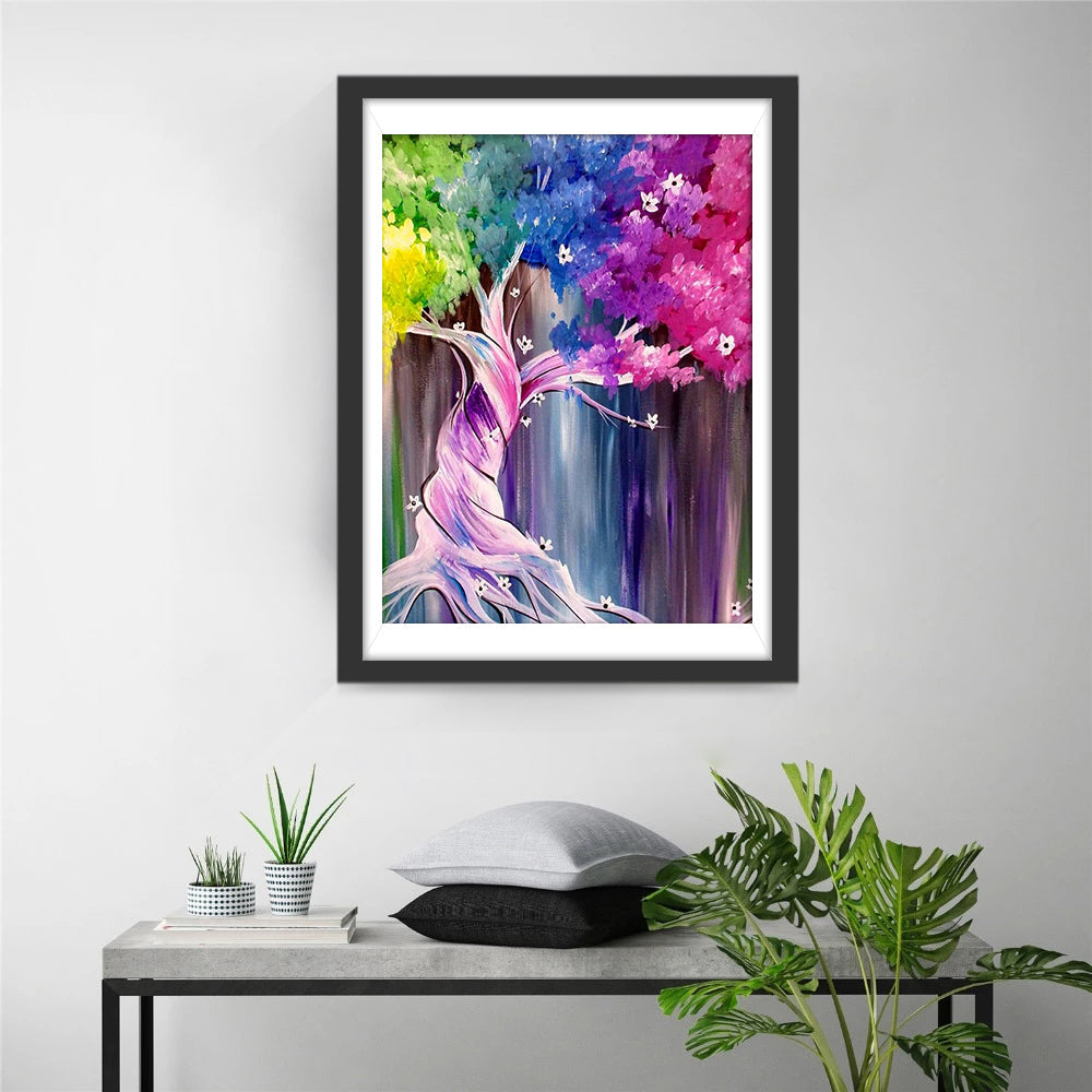 Arbre de Couleurs Vives Broderie Diamant