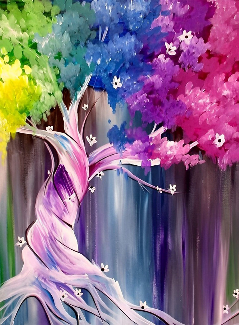 Arbre de Couleurs Vives Broderie Diamant