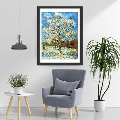 Arbre de Neige Dessiné Broderie Diamant