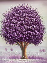 Arbre des Feuilles Violettes Dessiné Broderie Diamant