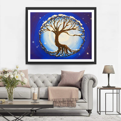 Arbre Enneigé Broderie Diamant