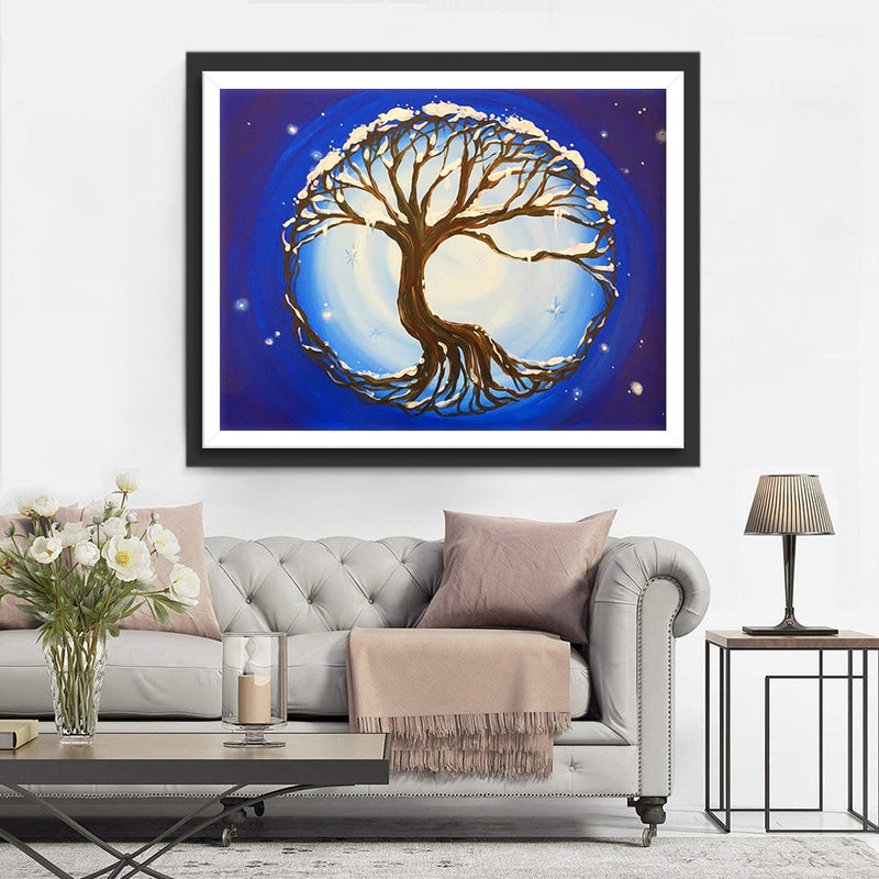 Arbre Enneigé Broderie Diamant