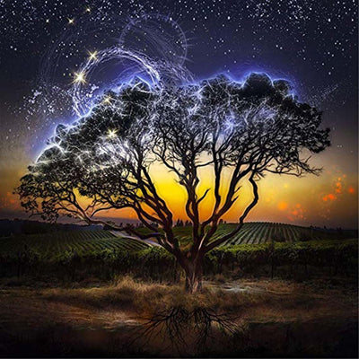 Arbre et Foudre Broderie Diamant