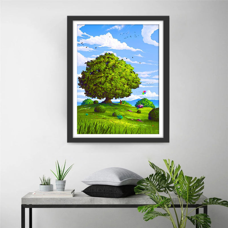 Arbre et la Pelouse Broderie Diamant