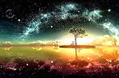 Arbre et la Voie Lactée Broderie Diamant