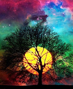 Arbre et le Ciel Coloré Broderie Diamant