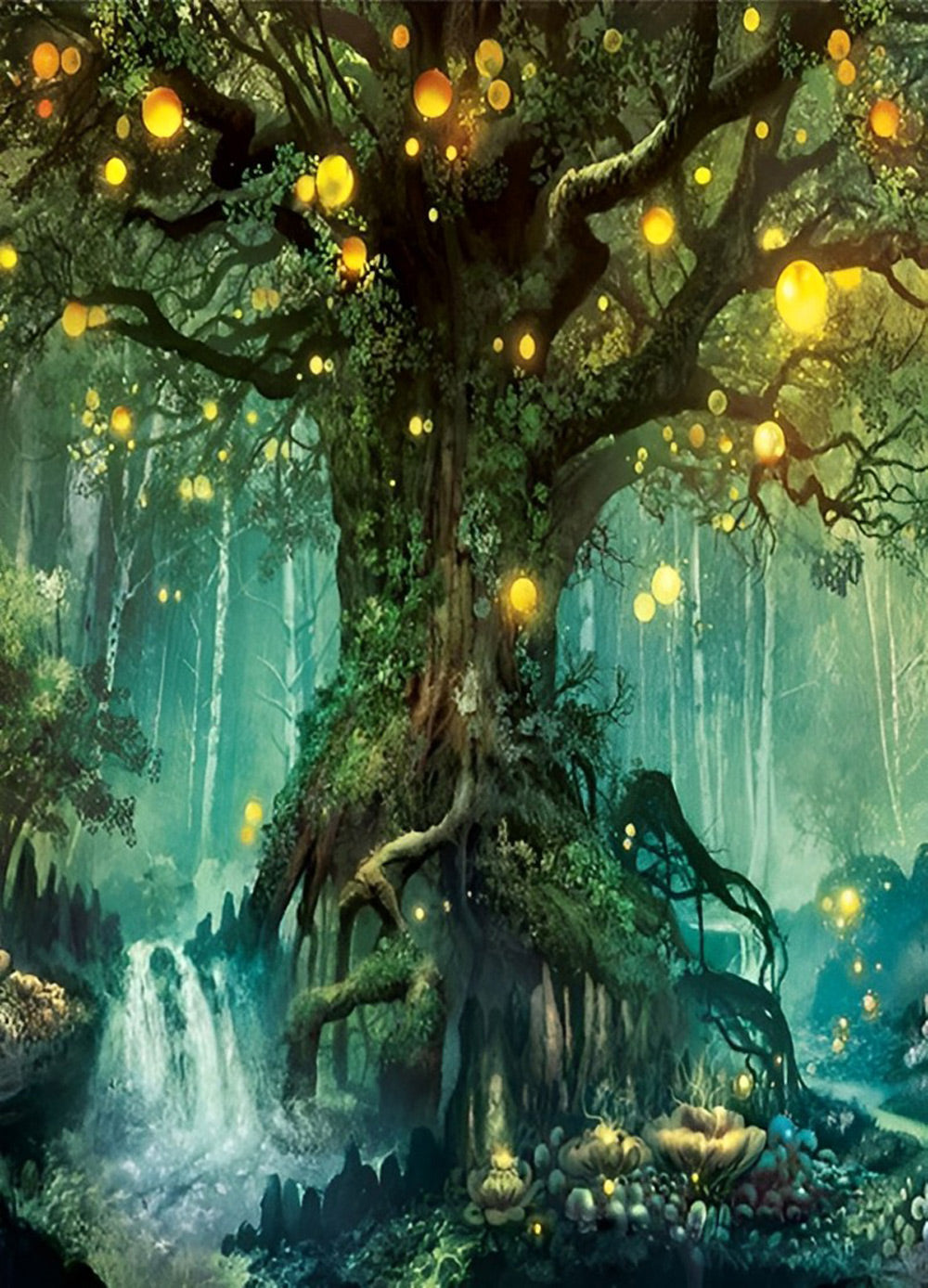 Arbre et Points de Lumière Broderie Diamant