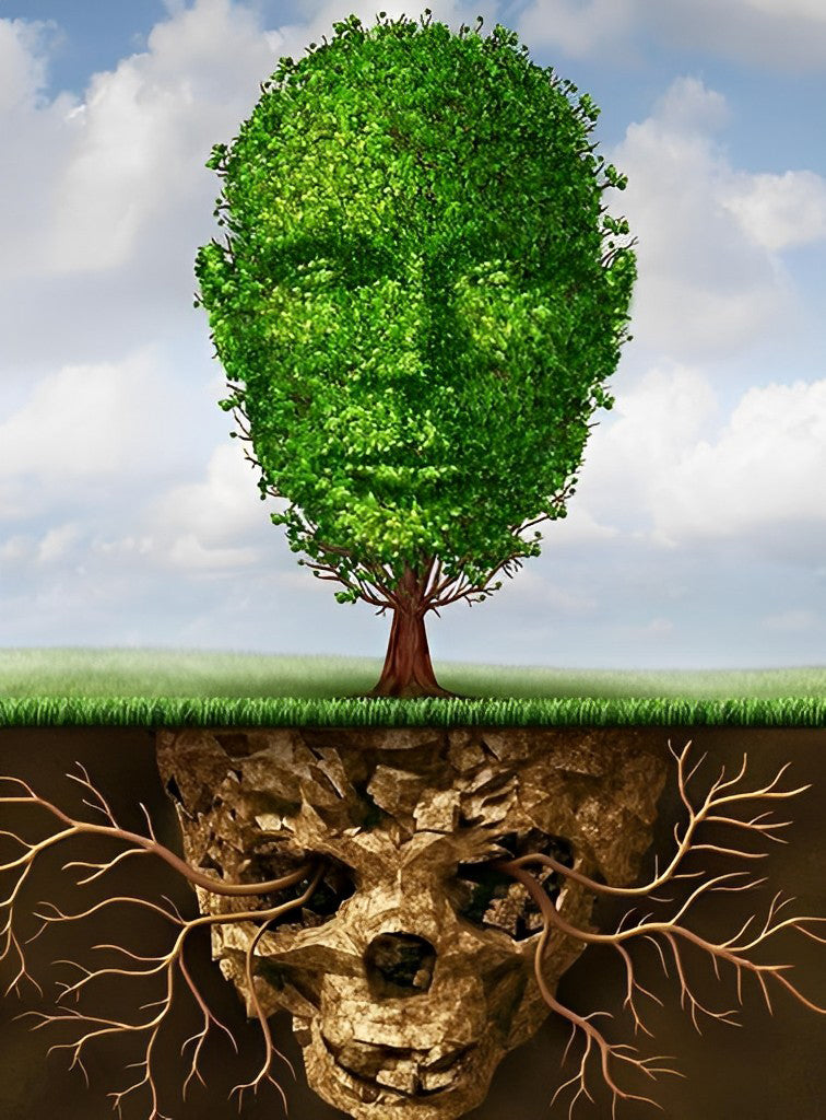 Arbre et Tête Humaine Broderie Diamant