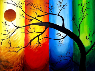 Arbre Mort de Quatre Couleurs Broderie Diamant
