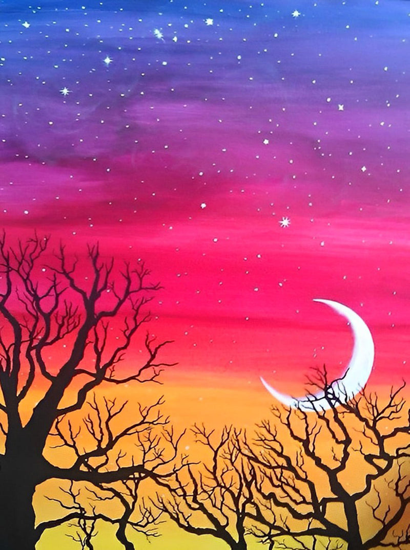 Arbre Mort et la Lune Broderie Diamant