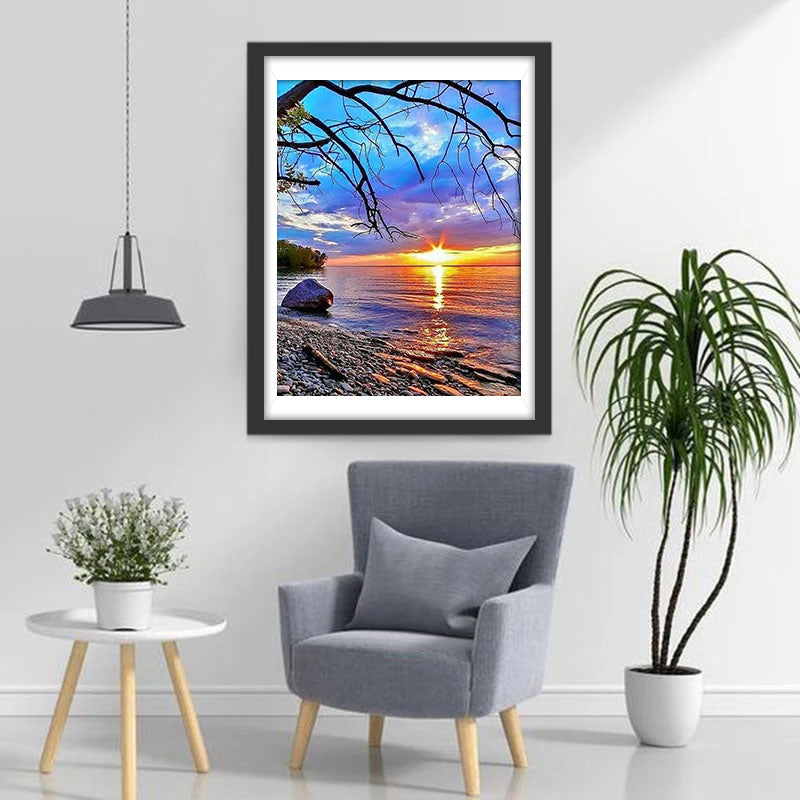 Arbre Mort et la Mer Broderie Diamant