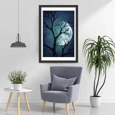 Arbre Mort et Oiseau Volant Broderie Diamant