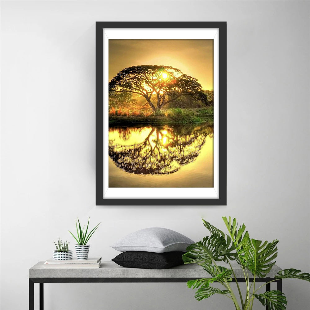 Arbre Rond Broderie Diamant