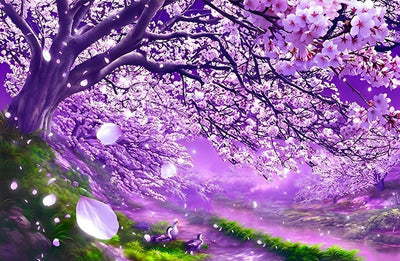 Arbre Violet Broderie Diamant