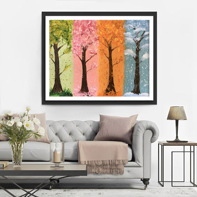 Arbres de Quatre Saisons Broderie Diamant