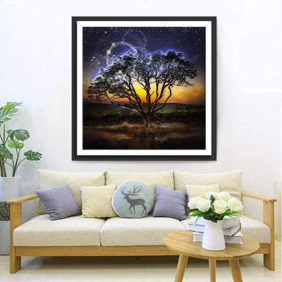 Arbres et Eclairs Broderie Diamant