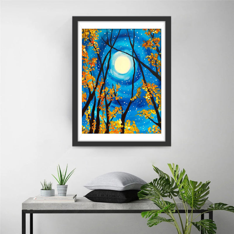 Arbres et la Lune Broderie Diamant
