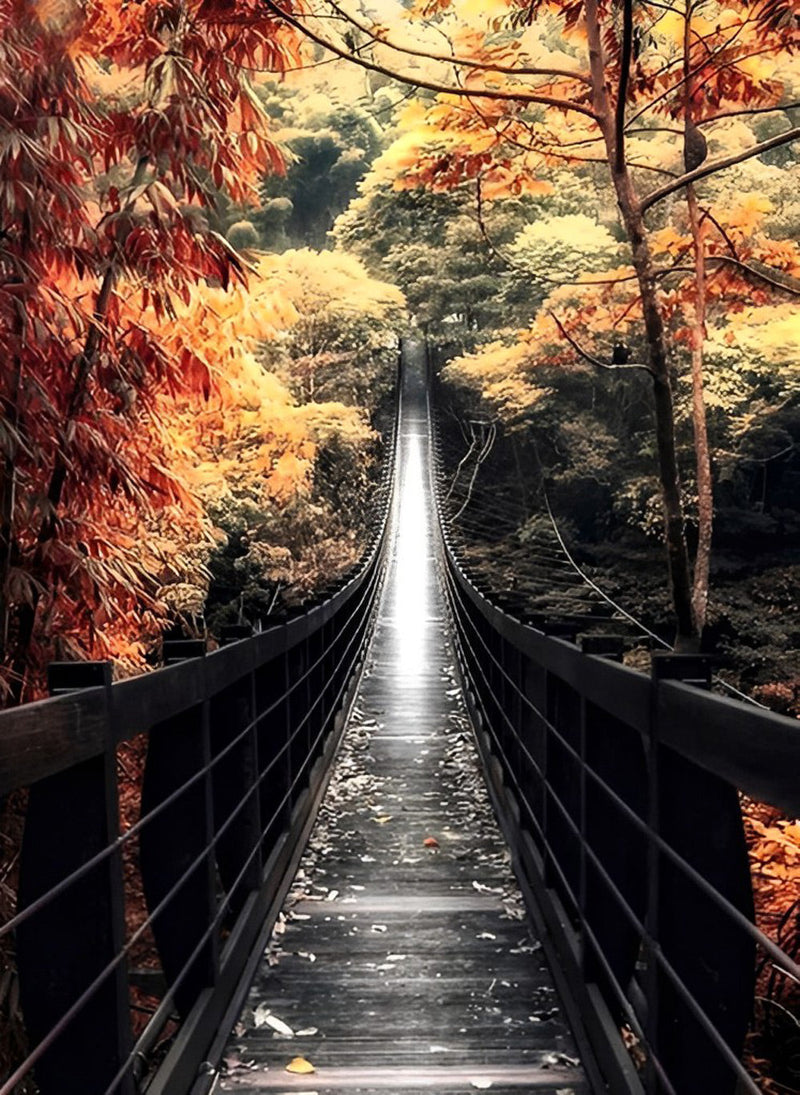 Arbres et Pont Broderie Diamant