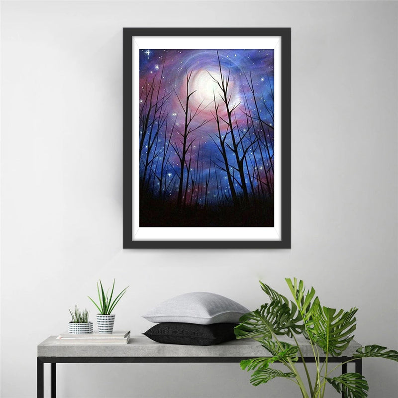 Arbres Morts et la Nuit Etoilée Broderie Diamant
