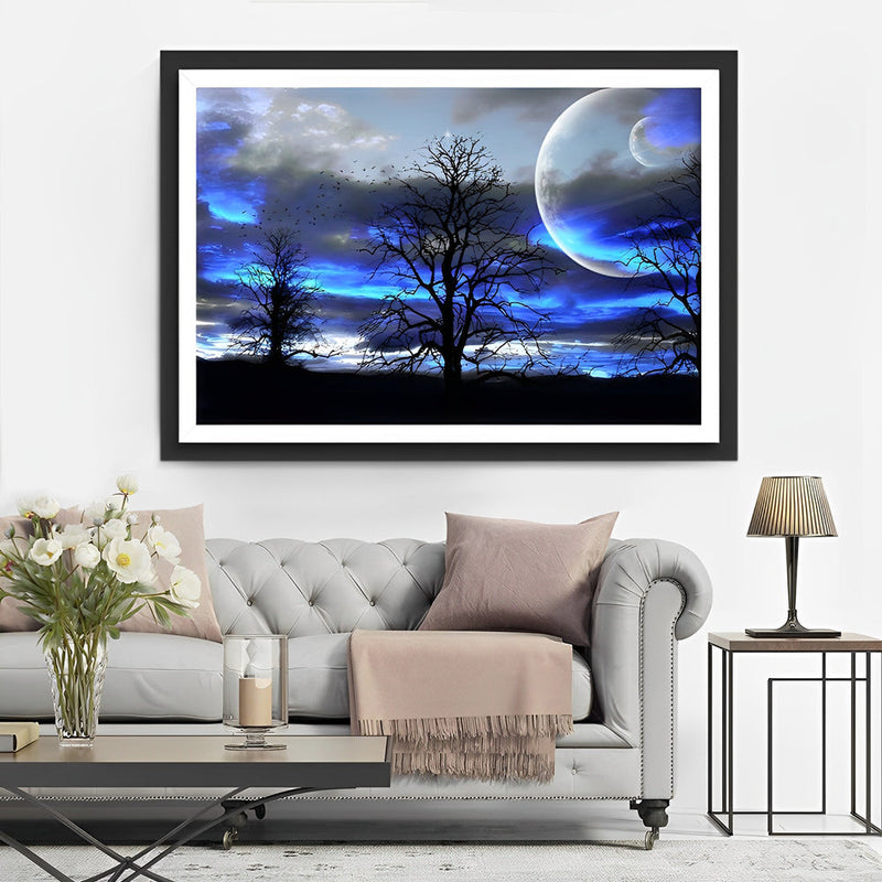 Arbres Morts et le Ciel Bleu Broderie Diamant