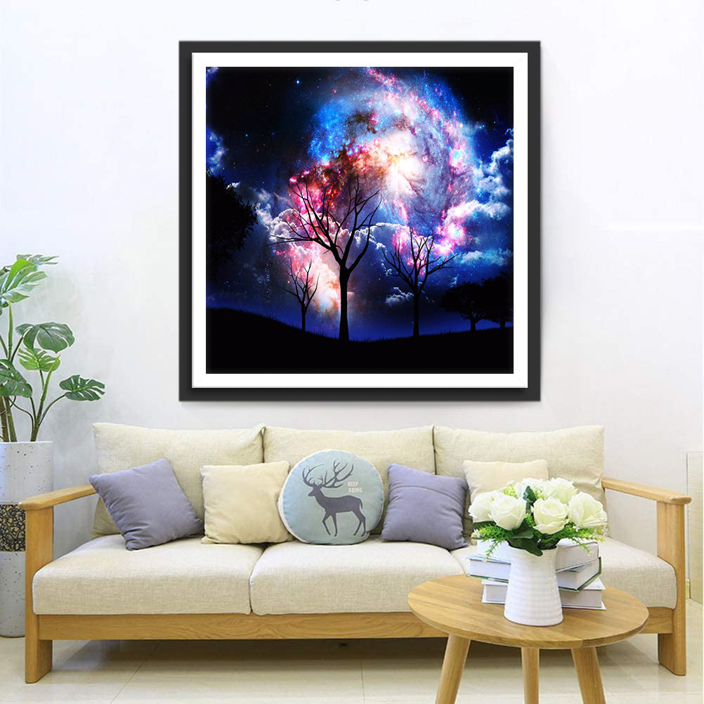 Arbres Morts et Nébuleuse Broderie Diamant